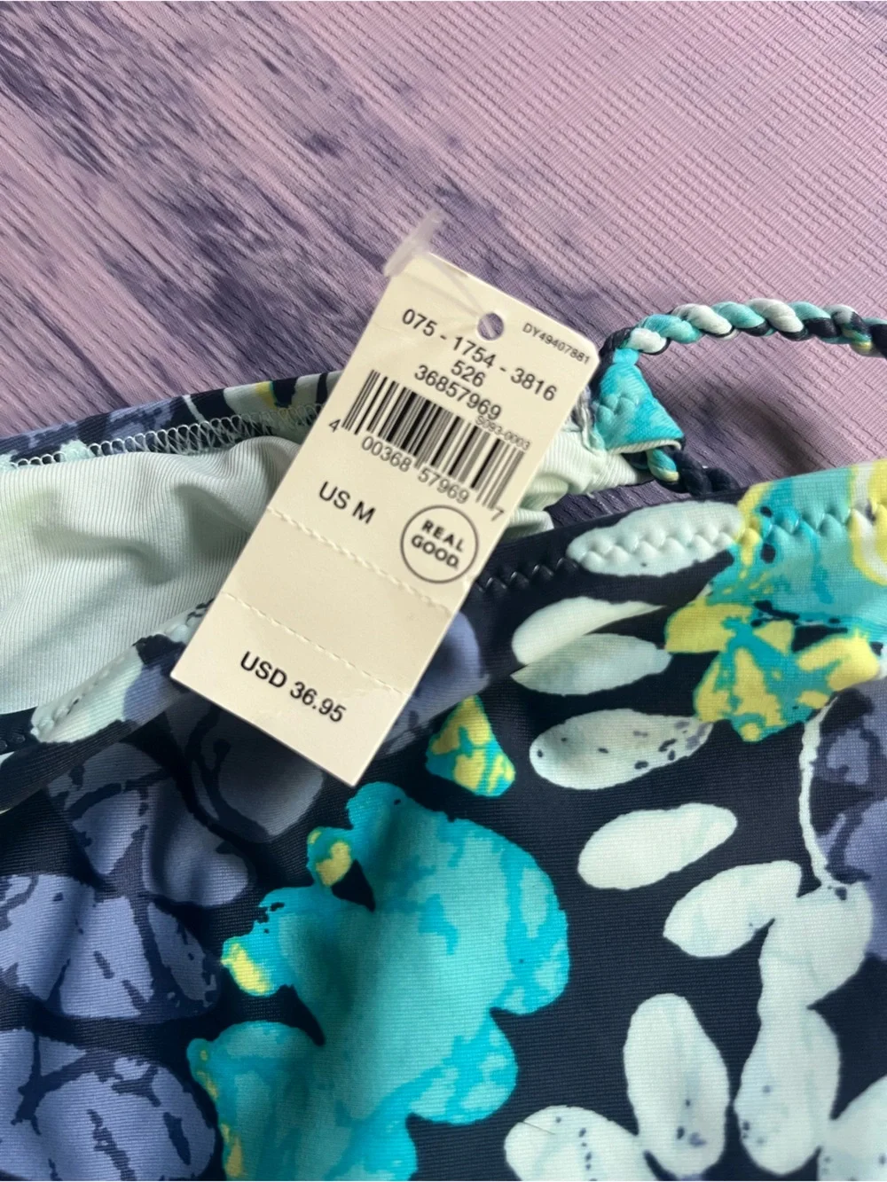 Aerie Women’s Floral Swimsuit High Waisted High Cut Bikini Cheeky Bottom Medium